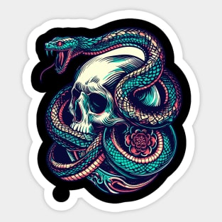 Skull And Snake Sticker